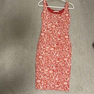 Peruvian Connection Coral and Cream Dress